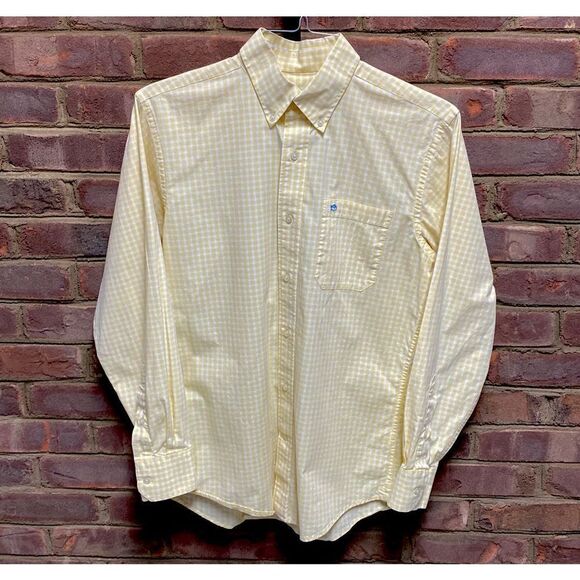 Southern Tide Yellow Check Button Down Shirt Size Small - Picture 2 of 7